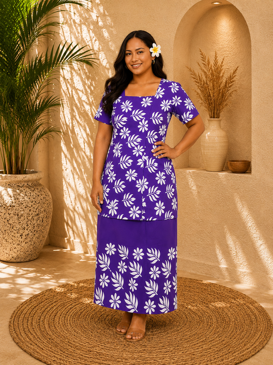 PURPLE & WHITE PULETASI SIZE 20