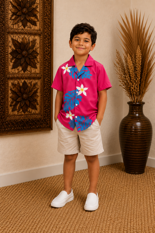 HENRY BOYS SHIRT - COLLARED SHIRT - PINK FLORAL