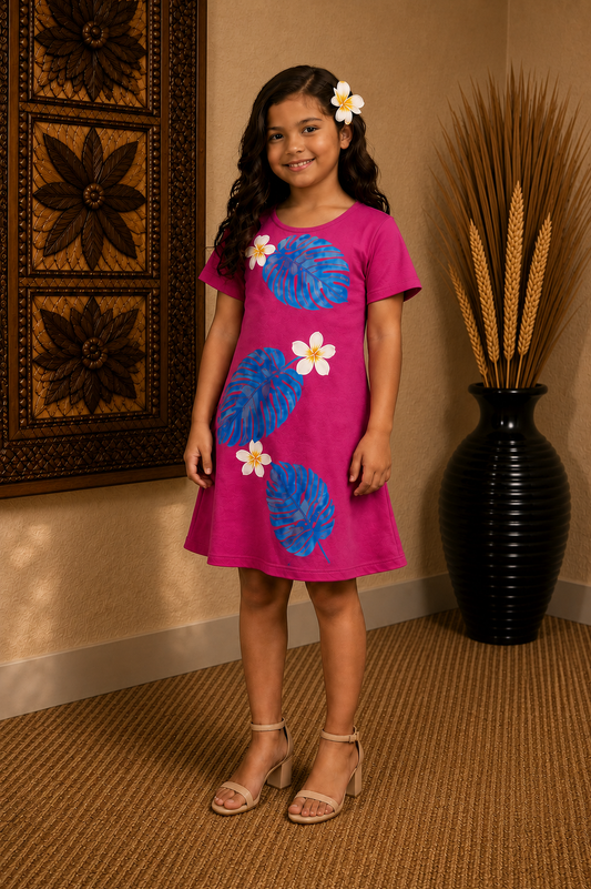 REINA GIRLS DRESS - FLOWY DRESS - PINK FLORAL