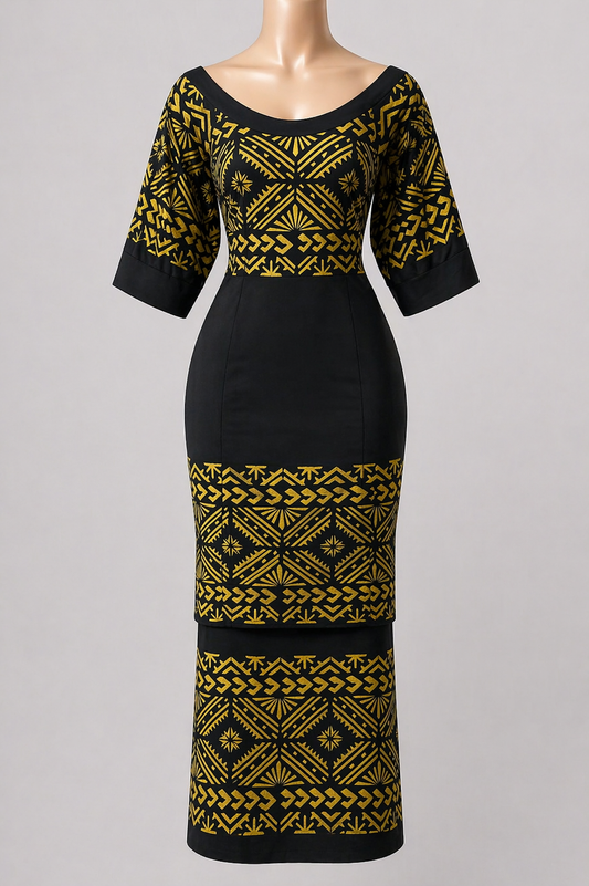 BLACK & GOLD PULETASI - SIZE 20