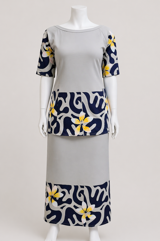 GREY & NAVY BLUE PULETASI - SIZE 22