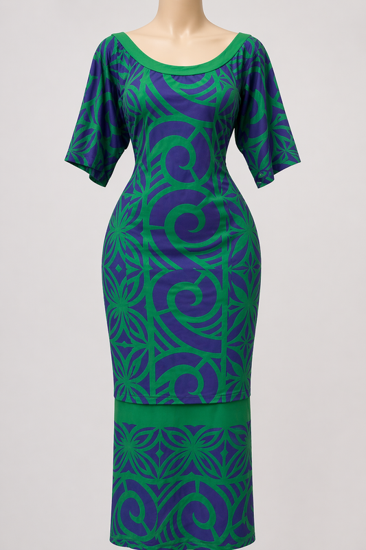 GREEN & PURPLE PULETASI - SIZE 16