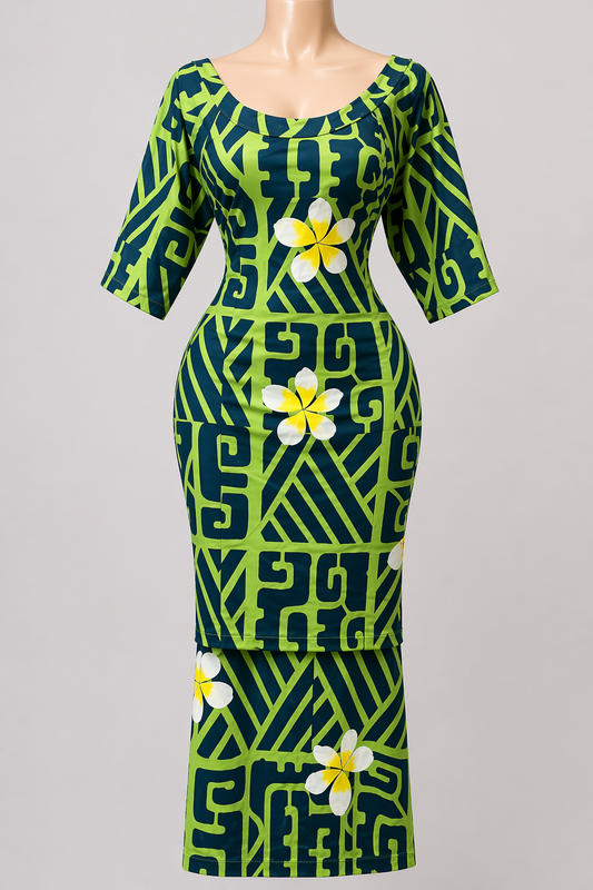 GREEN ON GREEN PULETASI - SIZE 20