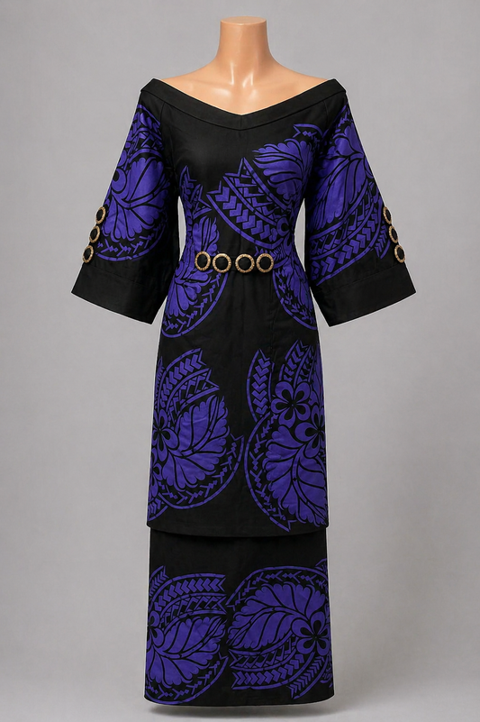 BLACK & PURPLE PULETASI - SIZE 22