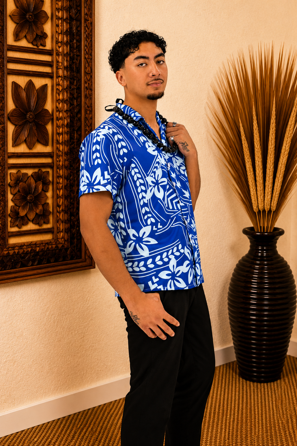MANU SHIRT - COLLARED MEN'S SHIRT - BLUE