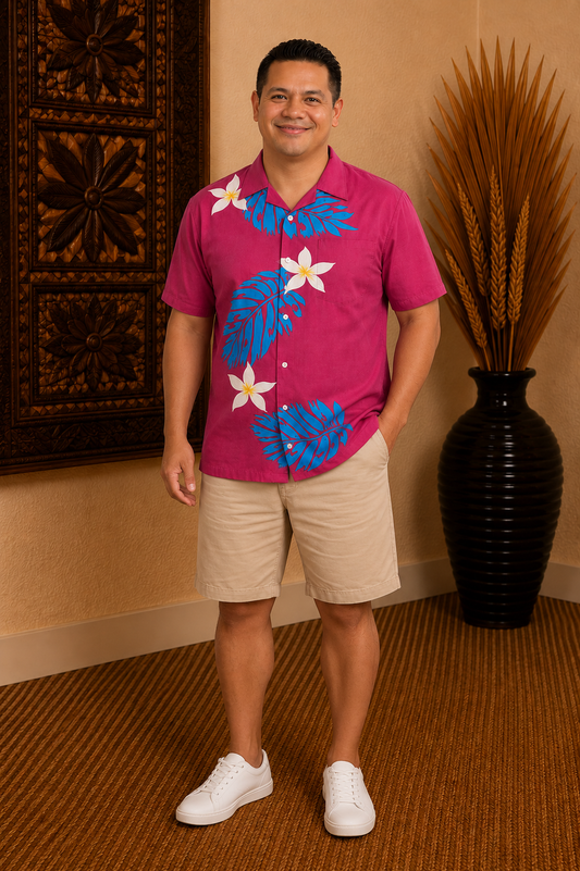 HENRY SHIRT - BUTTON UP SHIRT - PINK FLORAL