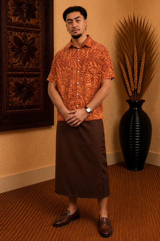 ESEKIA SHIRT - COLLARED BUTTON UP - BROWN