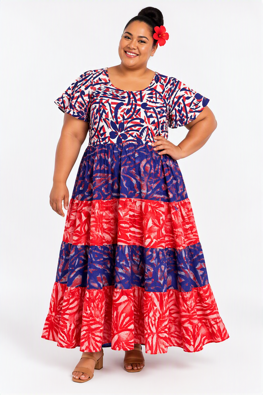 Purple & Red Layered Dress Size 18