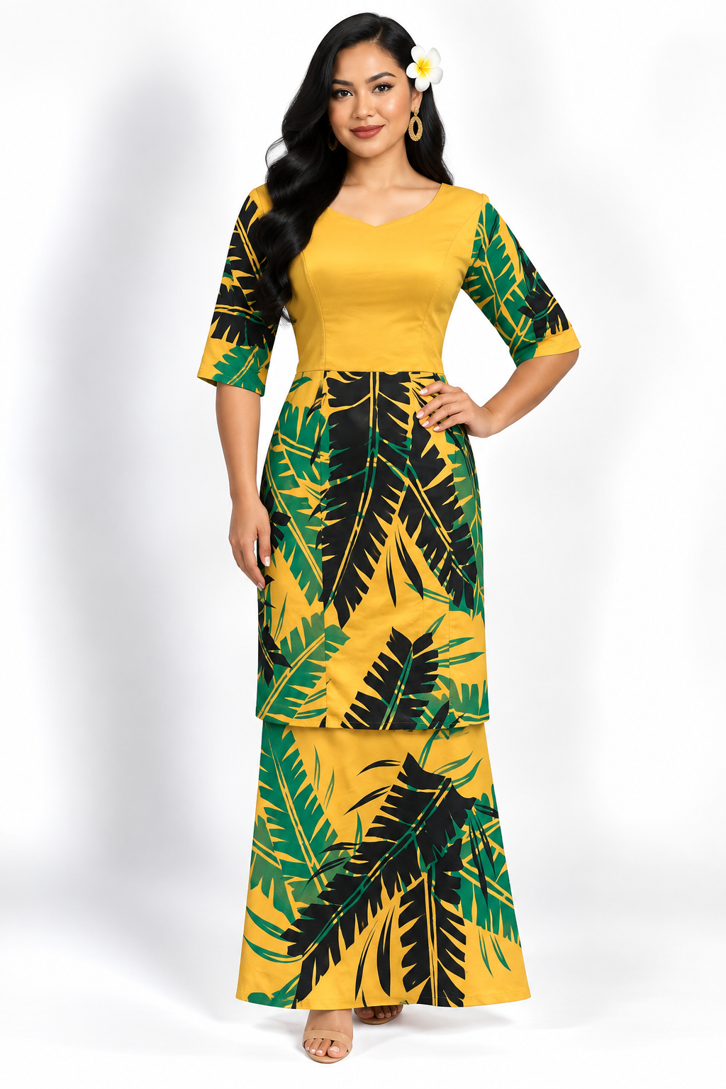 Yellow & Green Puletasi Size 20