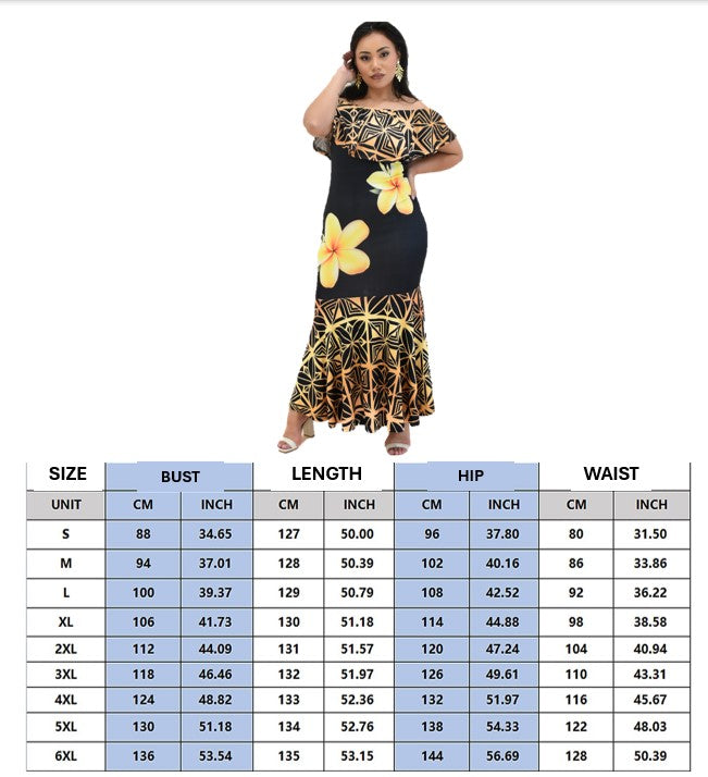 (PRE-ORDER) GOLD TIARE - FRILL RUCHED MERMAID DRESS - GOLD & BLACK
