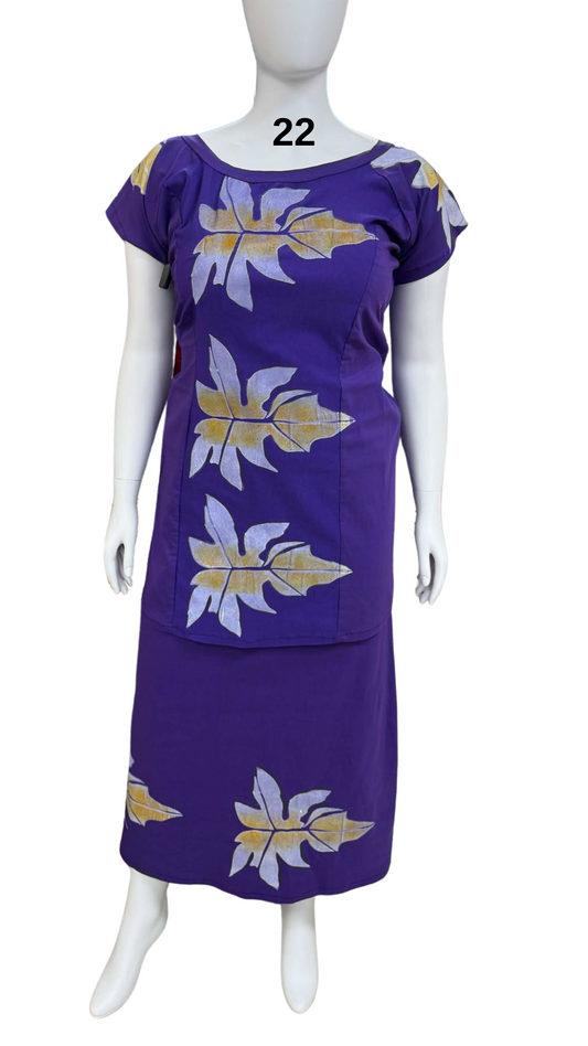 PURPLE FLORAL ISLAND PULETASI - SIZE 22