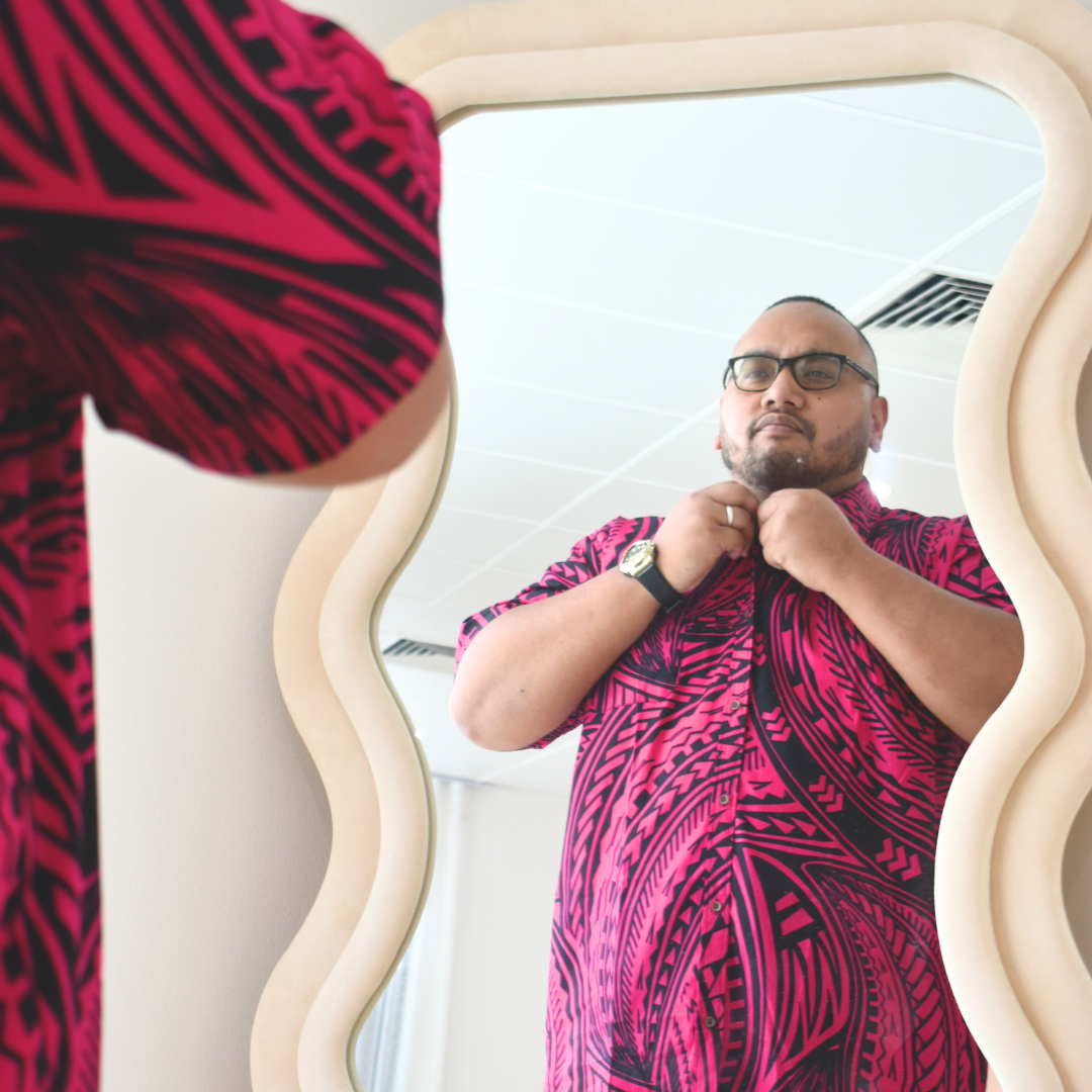 SIONE SHIRT - COLLARED BUTTON UP - PINK 5XL
