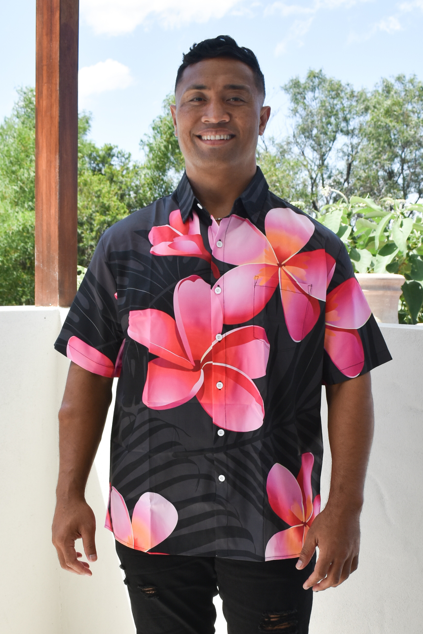 FELETI SHIRT - FORMAL BUTTON UP SHIRT - BLACK & PINK