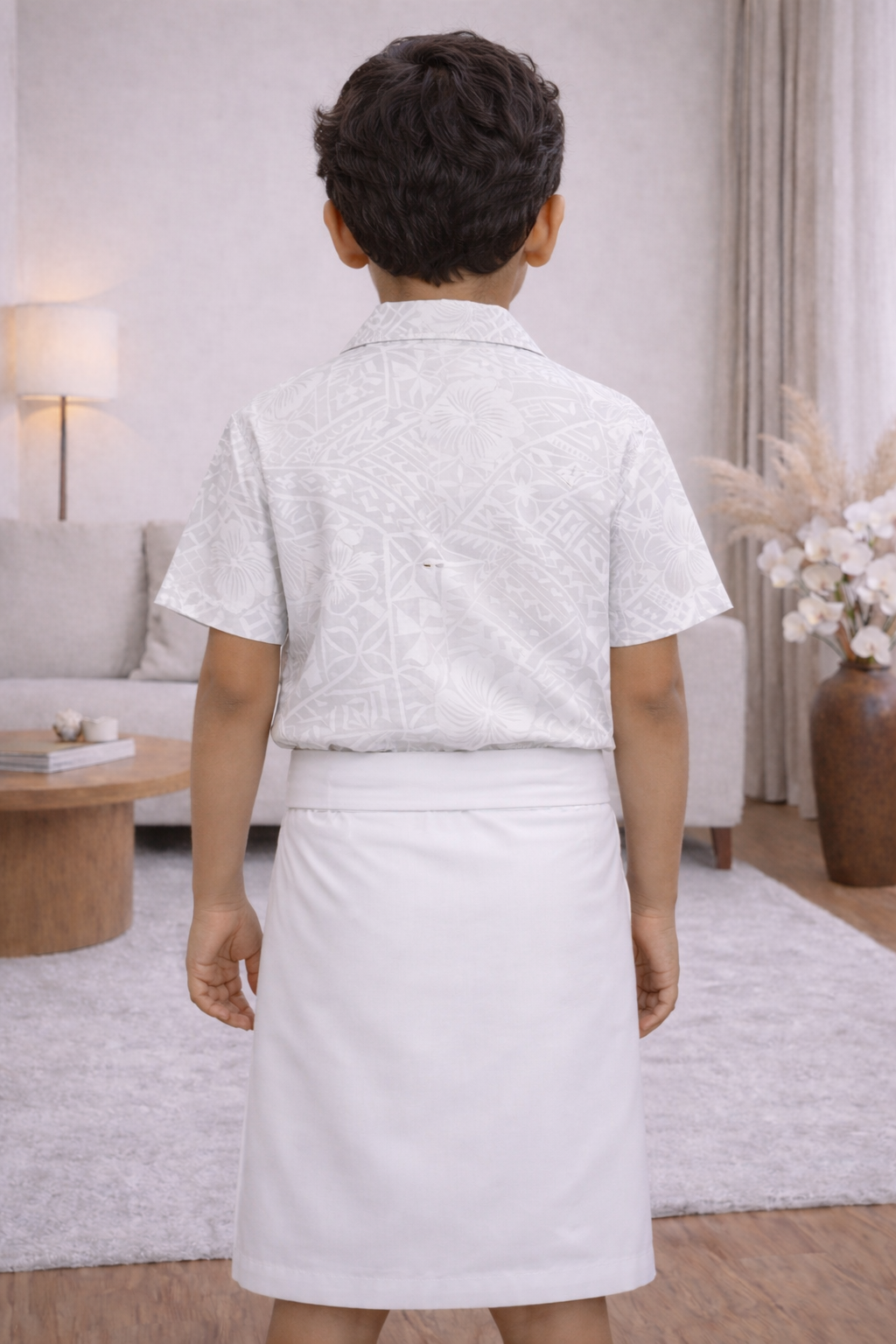 NATHAN BOYS SHIRT - COLLARED SHIRT - WHITE FLORAL