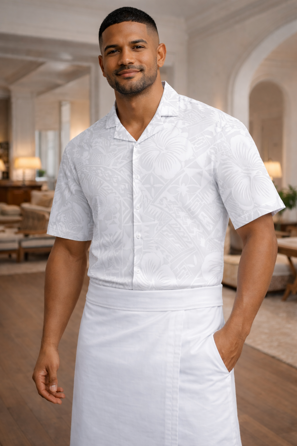 NATHAN SHIRT - BUTTON UP SHIRT - WHITE FLORAL