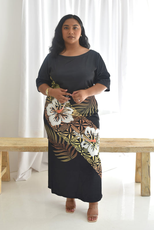(PRE-ORDER) TANIA PULETASI - TWO PIECE OUTFIT - BLACK & GOLD