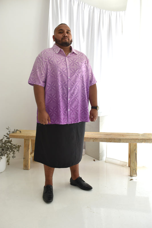 (PRE-ORDER) MENS SHIRT - COLLARED BUTTON UP - OMBRÉ PURPLE