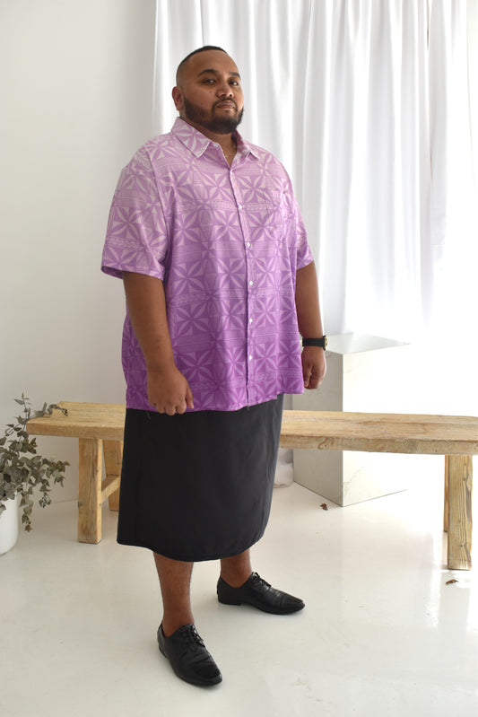 MENS SHIRT - COLLARED BUTTON UP - OMBRÉ PURPLE