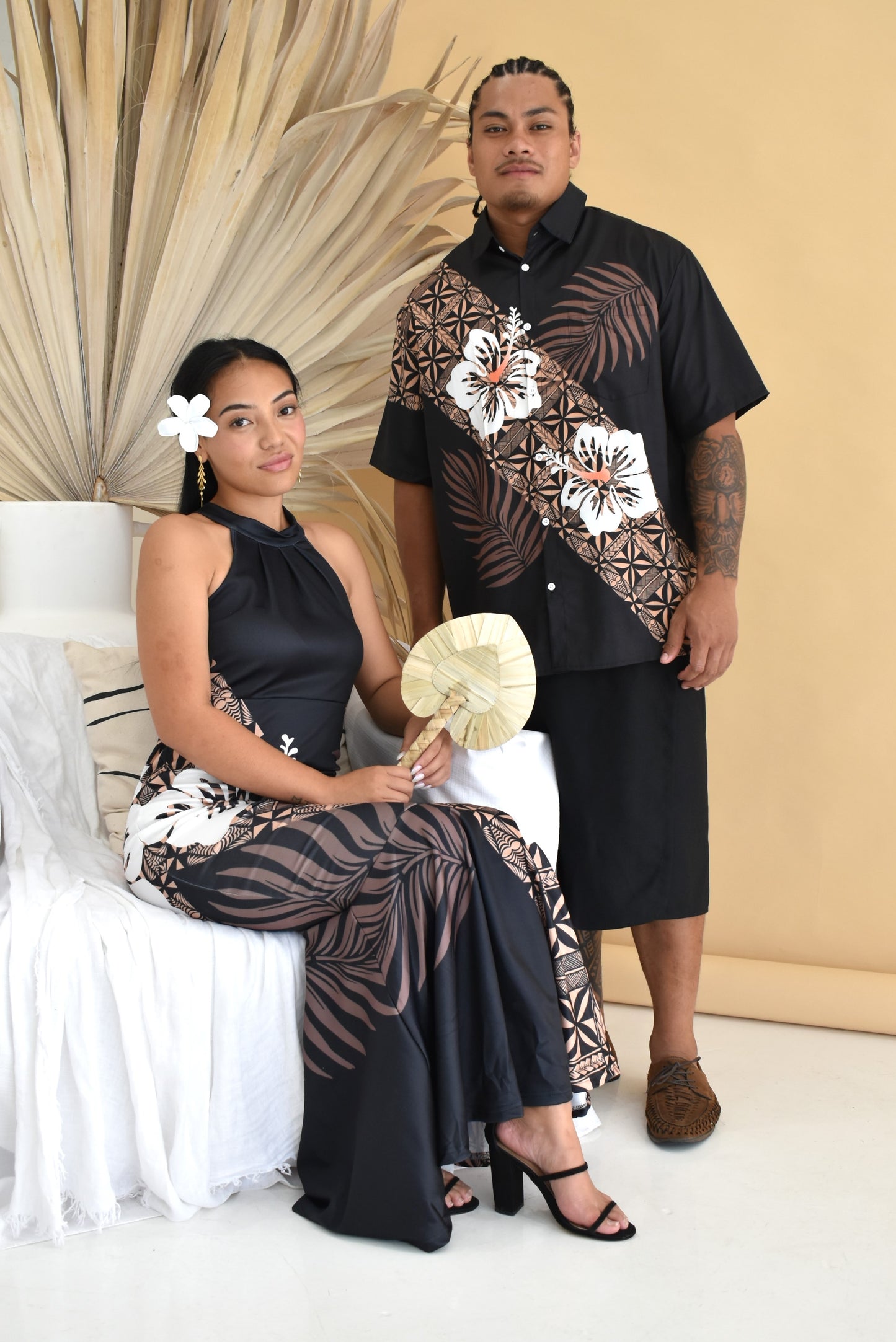 (PRE-ORDER) DRESS - HALTER MAXI DRESS - BLACK & BROWN