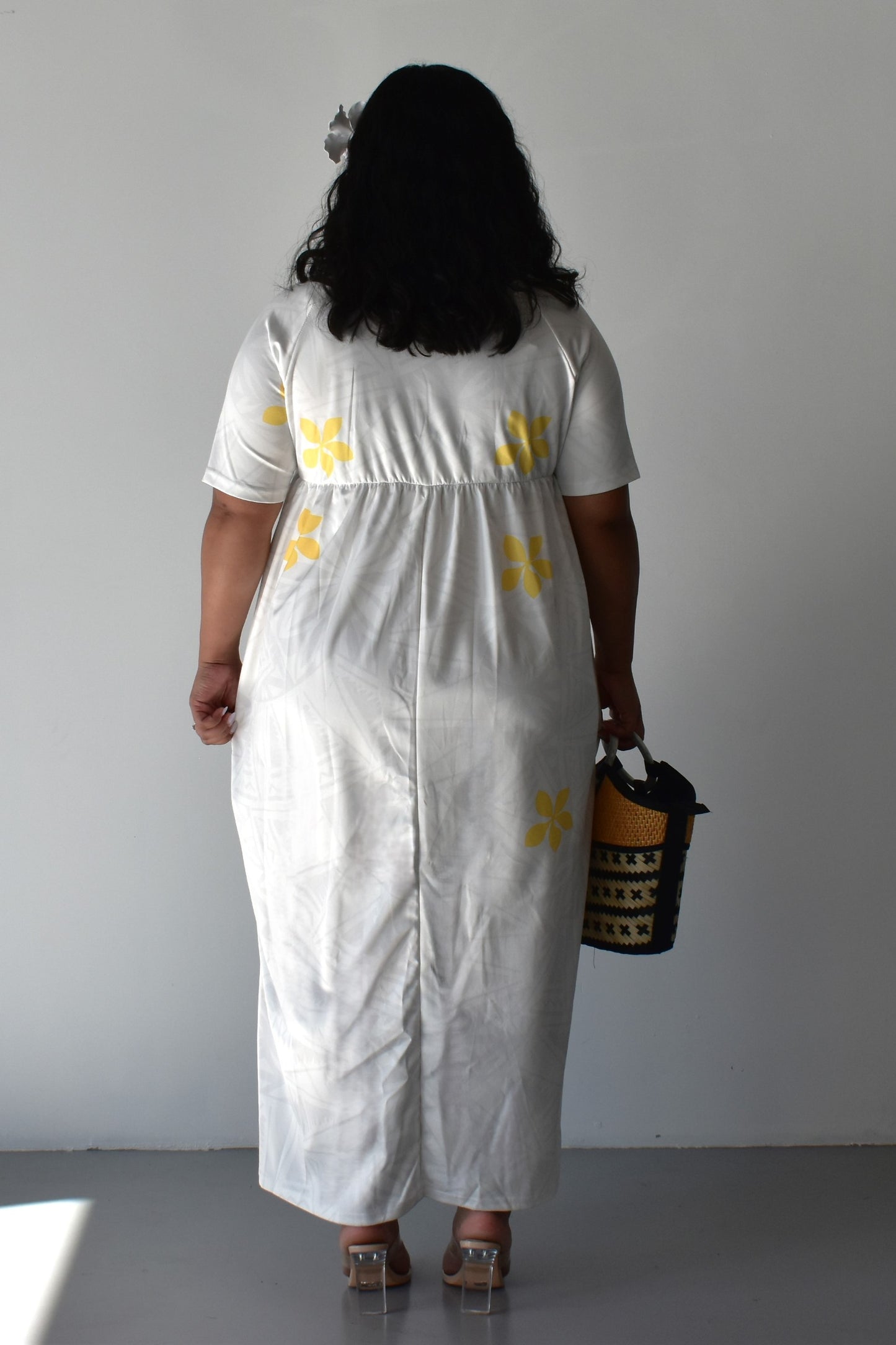 (PRE-ORDER) MINI TIARE - HIGH WAISTED MAXI DRESS - GOLD & WHITE