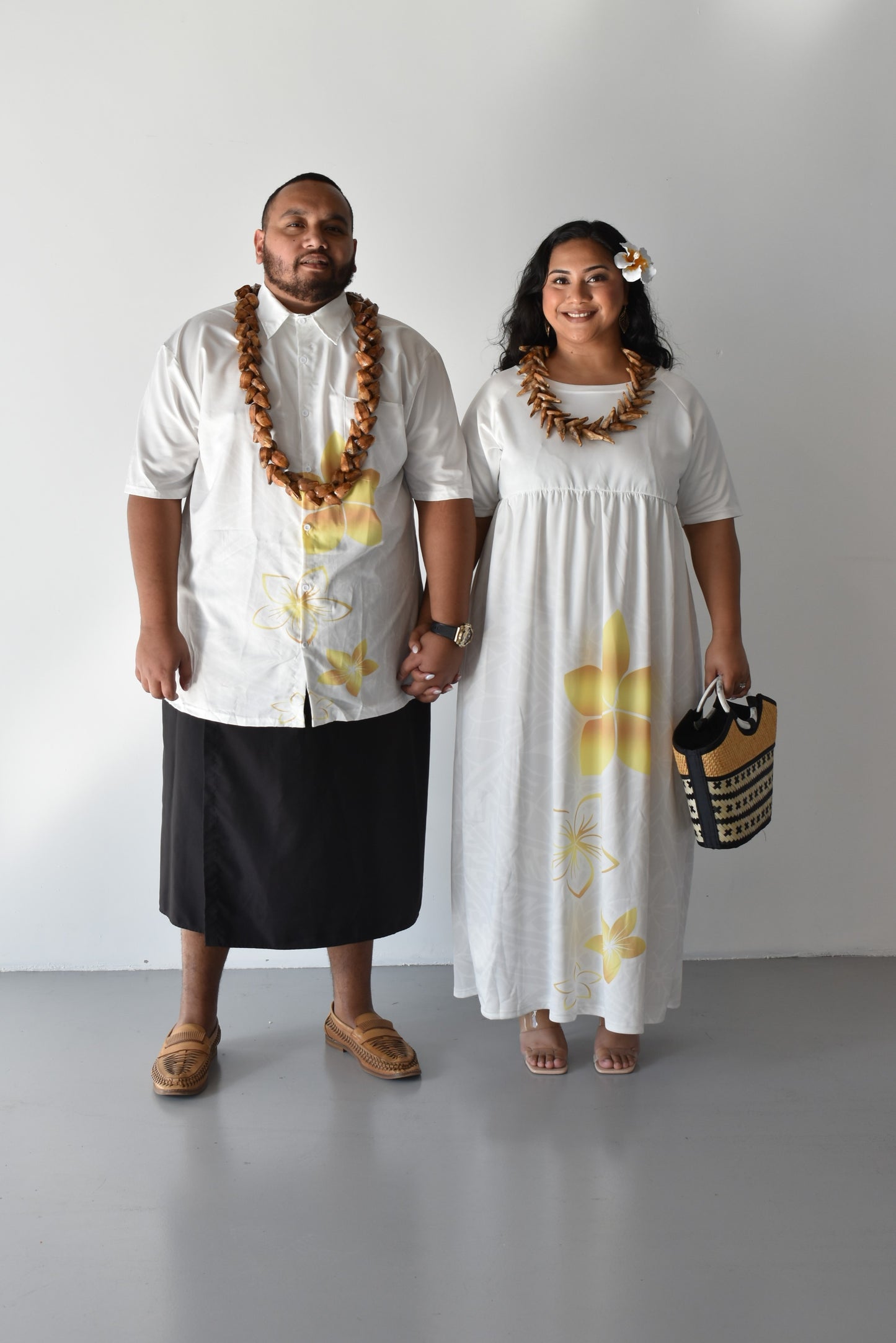(PRE-ORDER) GOLD TIARE - HIGH WAISTED MAXI DRESS - GOLD & WHITE