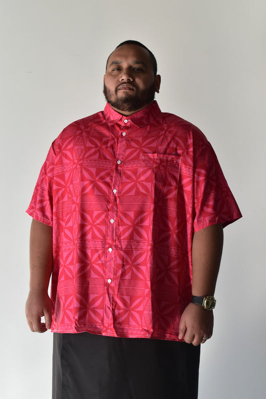 MATTHEW SHIRT - MENS SHIRT - COLLARED BUTTON UP - FUCHSIA PINK