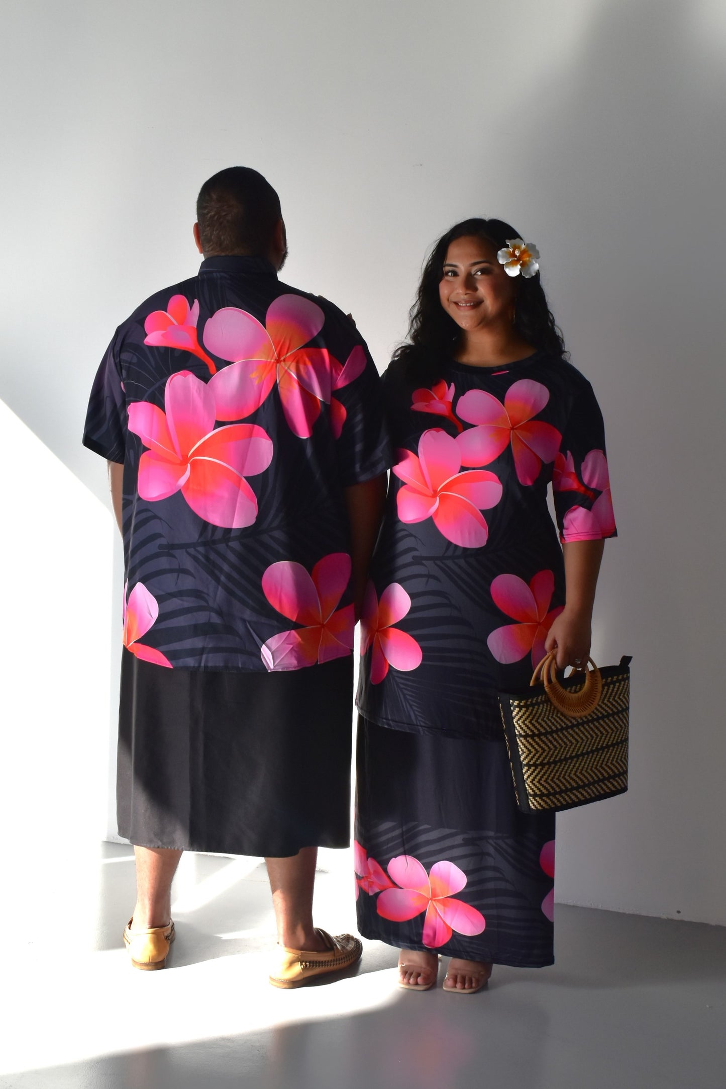 FLORA PULETASI DRESS - BLACK & PINK