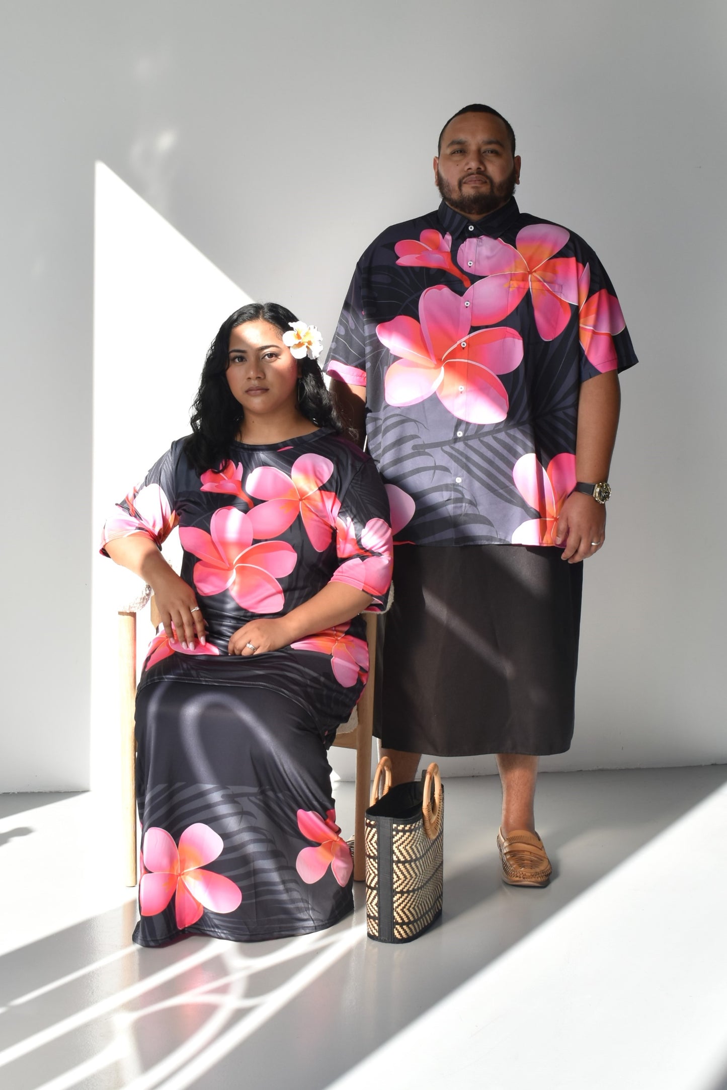 FELETI SHIRT - FORMAL BUTTON UP SHIRT - BLACK & PINK