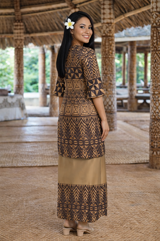 PULETASI - ROUND NECK PULETASI - BROWN