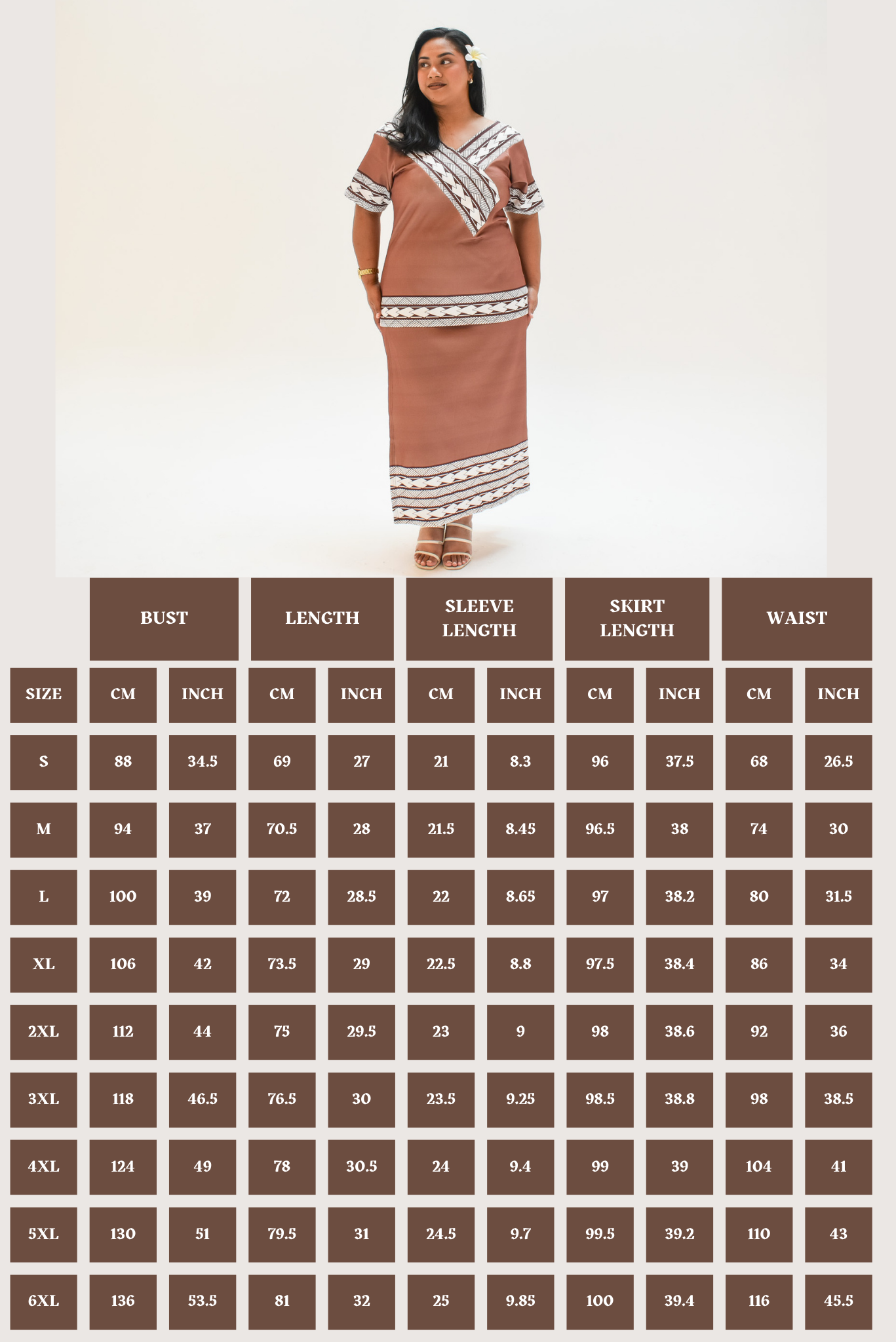 MIA V-NECK PULETASI - BROWN AND WHITE