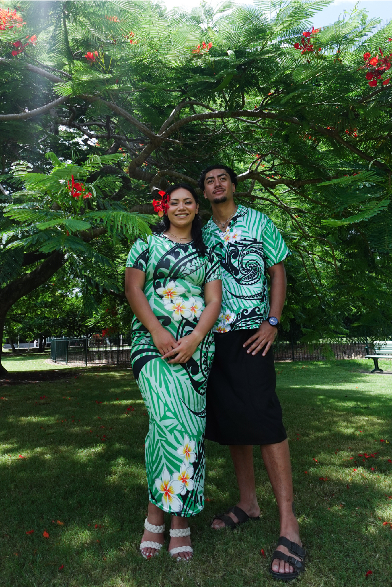 DAVINA DRESS - PULETASI DRESS - GREEN & BLACK