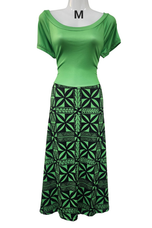 GREEN & BLACK ONE OFF DRESS -SIZE MEDIUM
