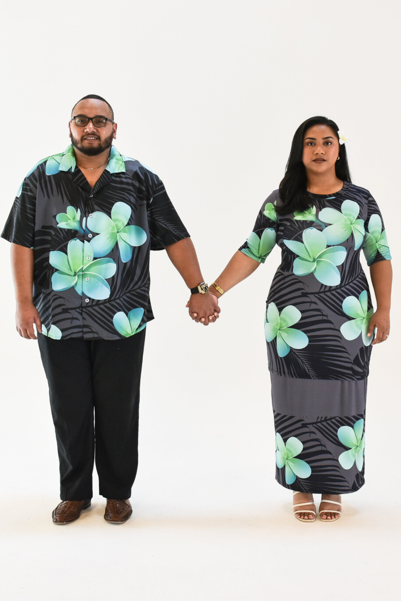 MONAH PULETASI DRESS - BLACK & GREEN