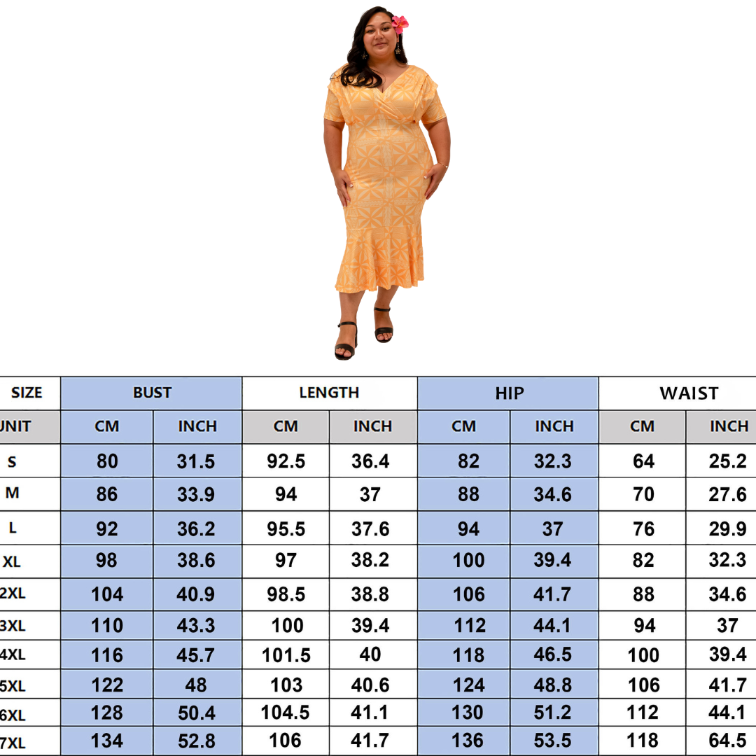 (PRE-ORDER) LEATA DRESS - RUCHED V NECK MIDI LENGTH WITH FLARE - SUNSET YELLOW