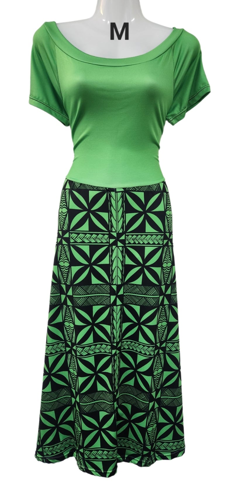 GREEN & BLACK ONE OFF DRESS -SIZE MEDIUM