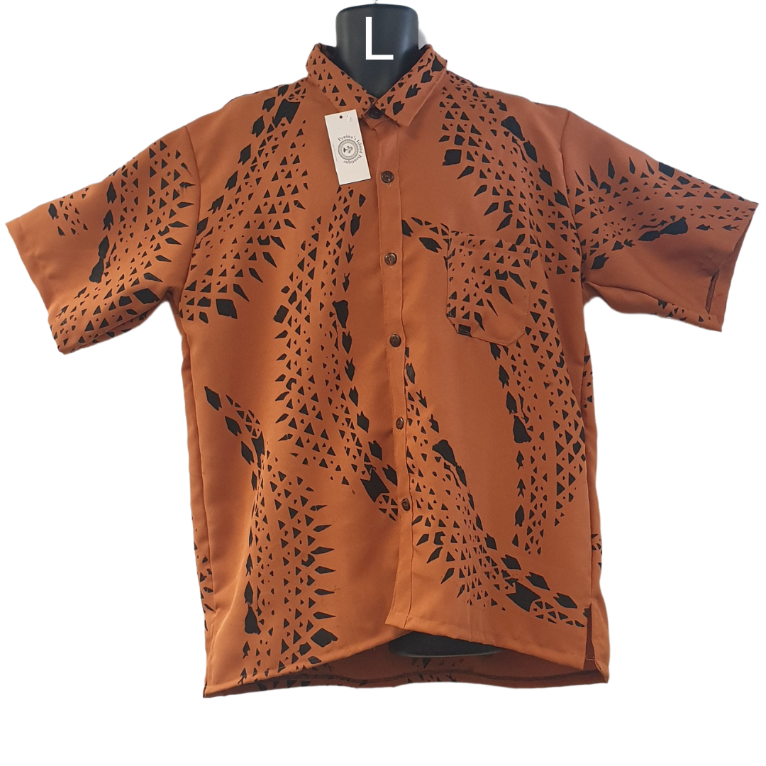BROWN & BLACK AUTHENTIC ISLAND SHIRT SIZE - L