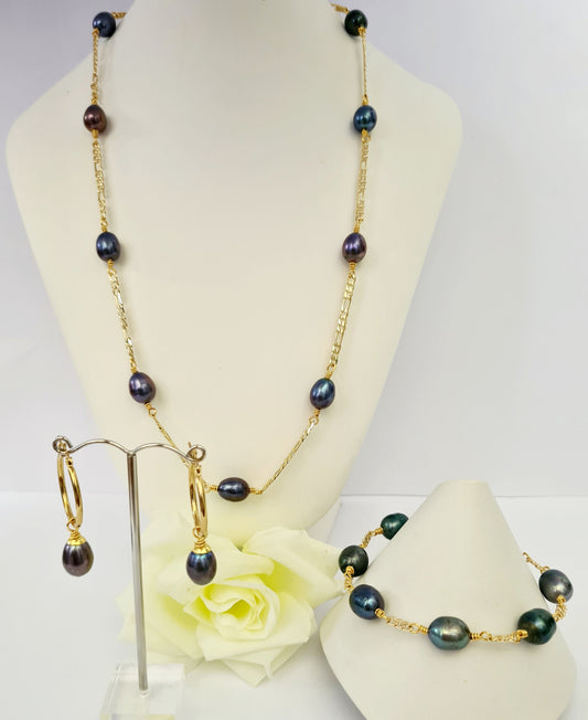 Leilani - Genuine Tahitian Pearl Set (10-13mm)