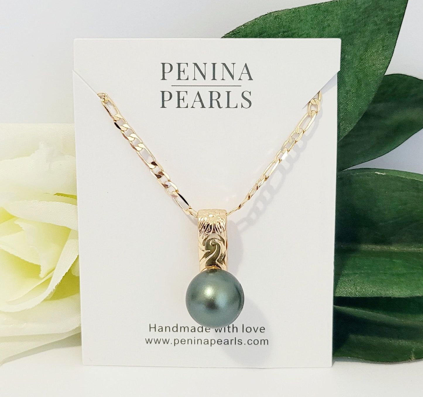 MADELYN  - Green Tahitian tone Premium Swarovski Pearl Set