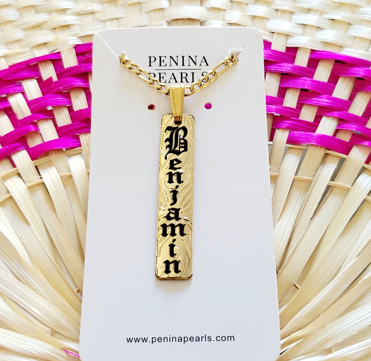 Old English Fonts~Personalised Name Pendant (37-50mm x 15mm)