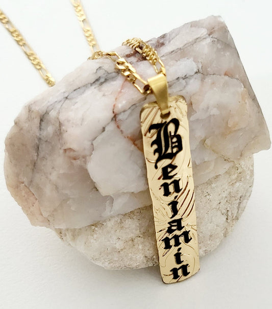 Old English Fonts~Personalised Name Pendant (37-50mm x 15mm)