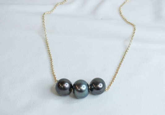 MILA - AUTHENTIC TAHITIAN PEARL (10-12MM) NECKLACE (14K GOLDFILLED)