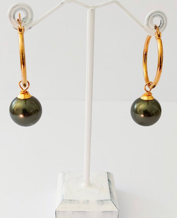 ELLIE - Single Pendant Green Swarovski Pearl Set