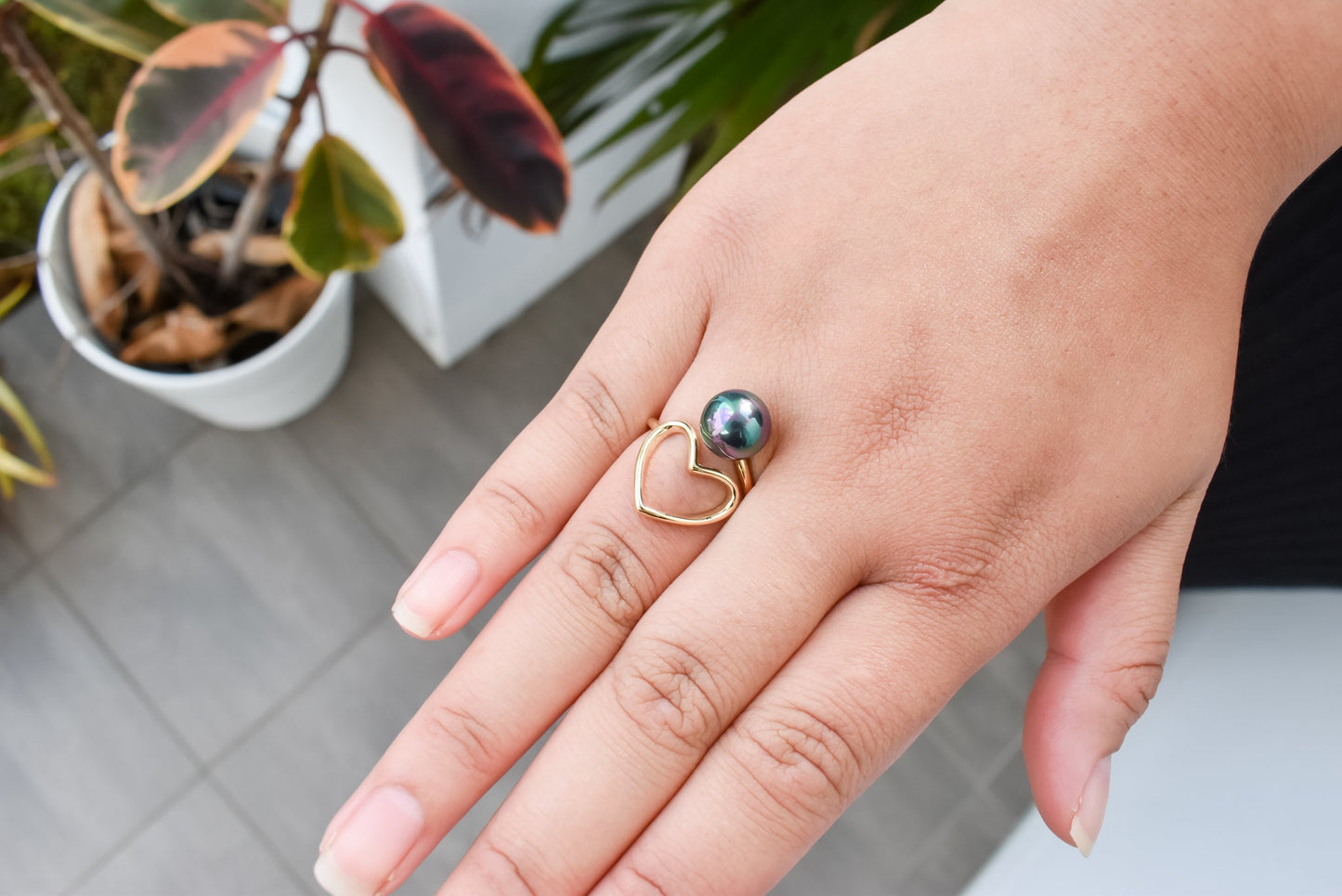WINNIE - Love Heart Single Pearl Ring - MULTICOLOUR VARIETY - Adjustable