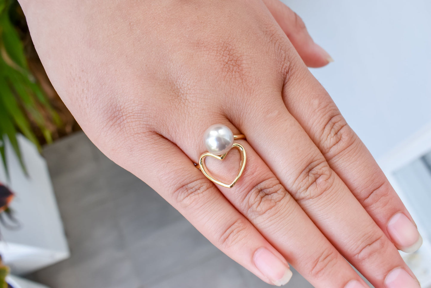 WINNIE - Love Heart Single Pearl Ring - MULTICOLOUR VARIETY - Adjustable