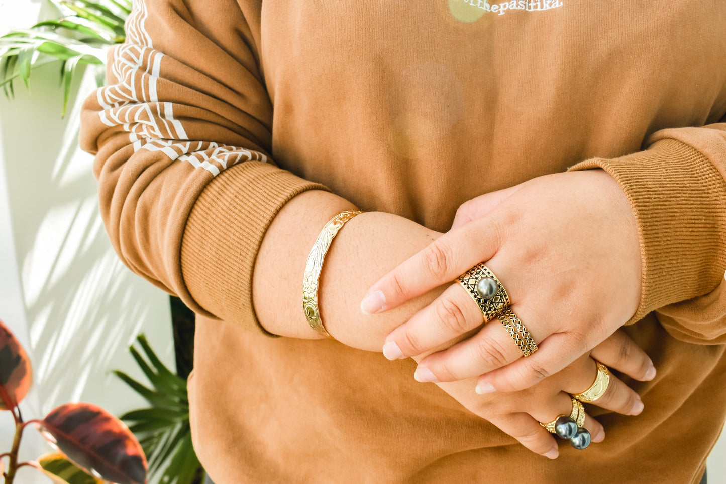 PERINA BANGLE - 925 STERLING SILVER WITH GOLD COLOUR