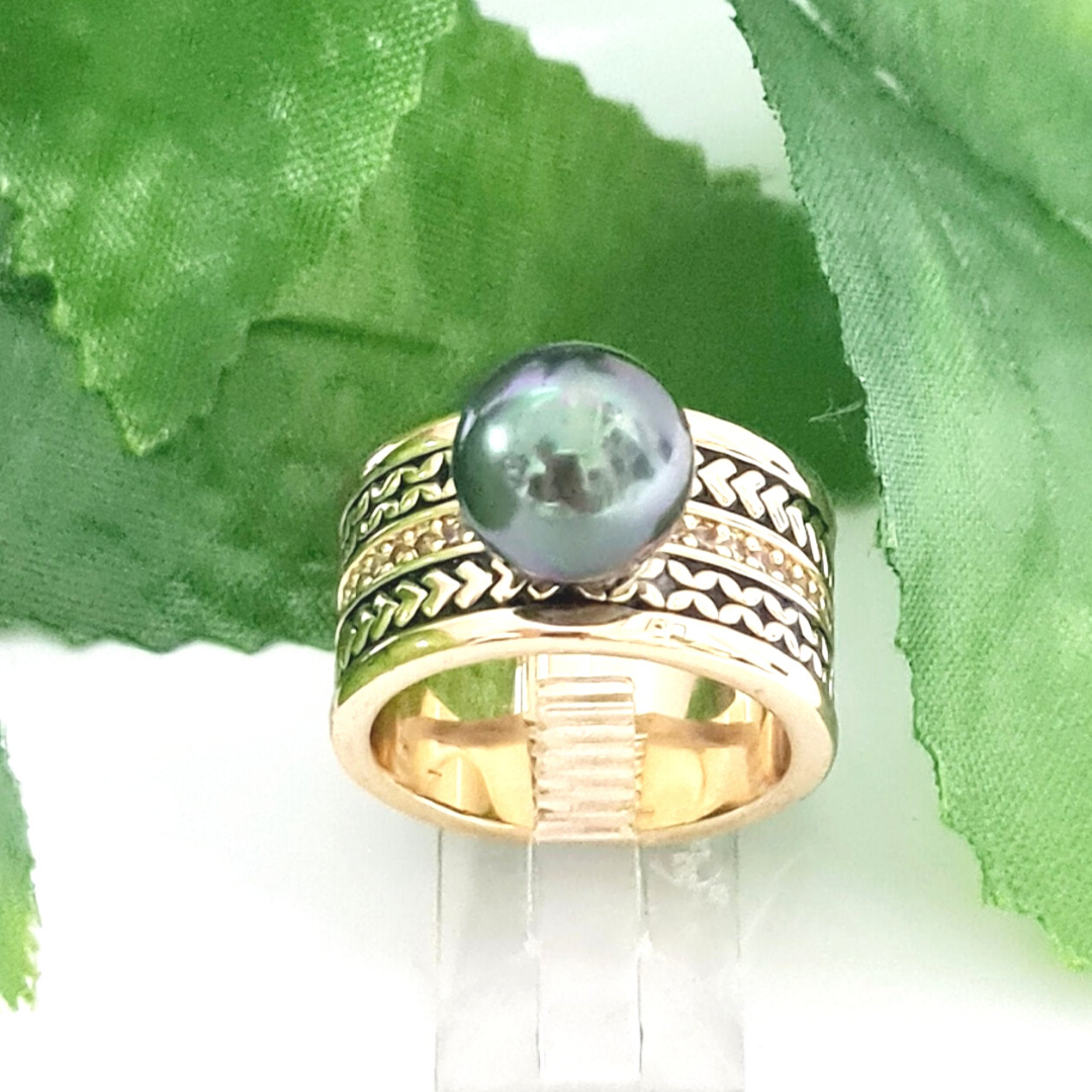 Aloha Tribal Authentic Tahitian Pearl Ring