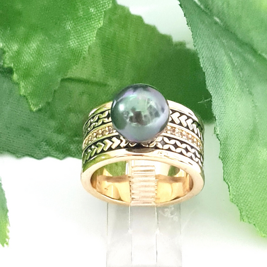 Aloha Tribal Authentic Tahitian Pearl Ring