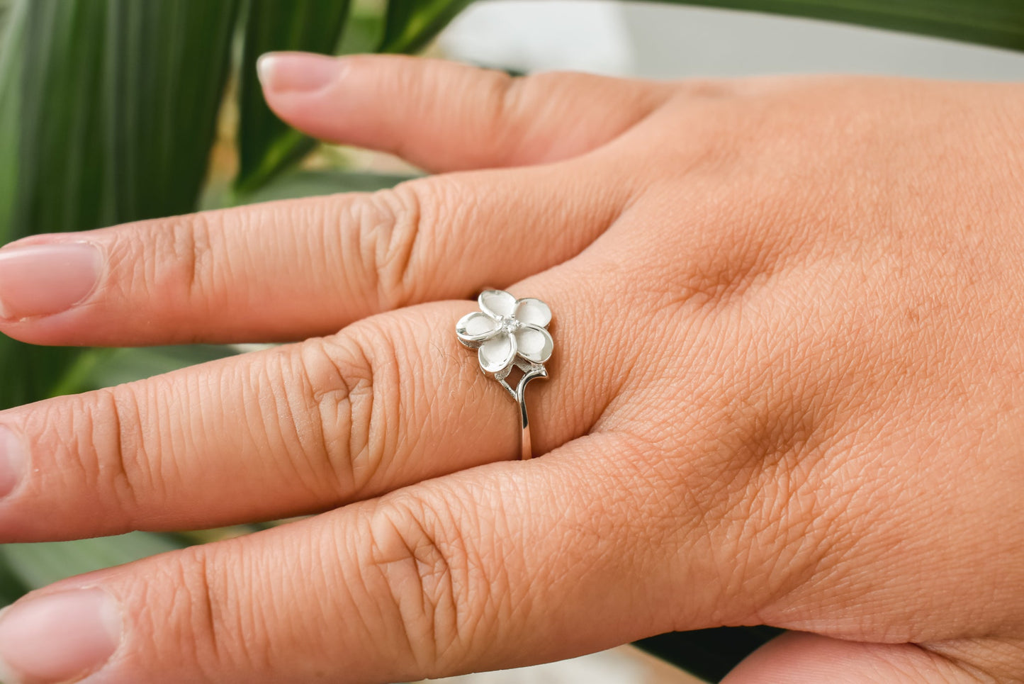 PLUMERIA - Simple Pure 925 Silver Pua Ring Band