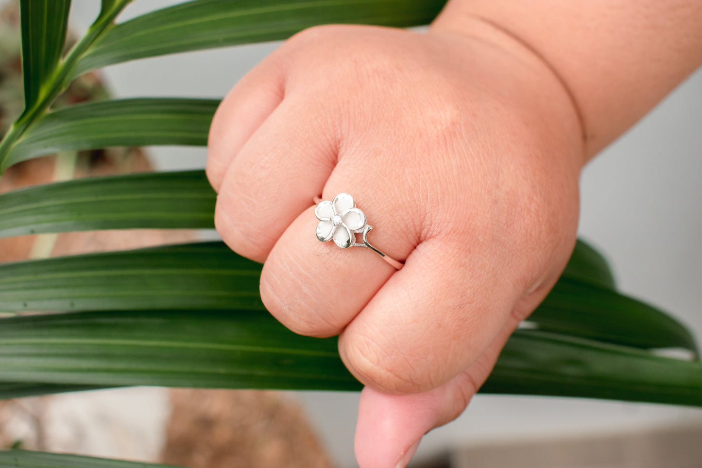 PLUMERIA - Simple Pure 925 Silver Pua Ring Band