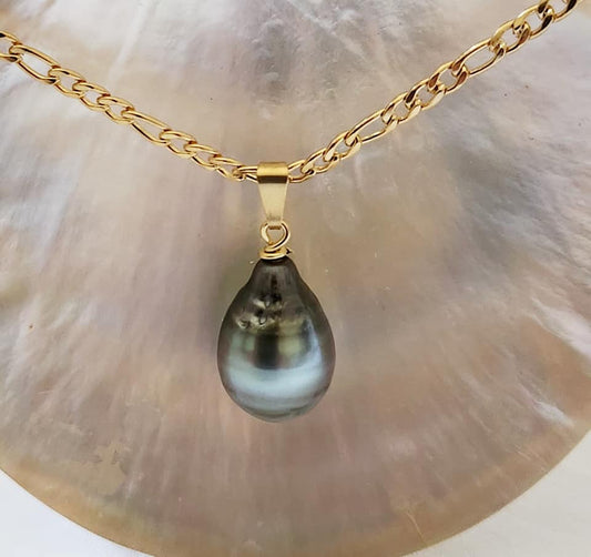 Teardrop Natural Tahitian Pearl Necklace - 14k Goldfilled Or Pendant Only